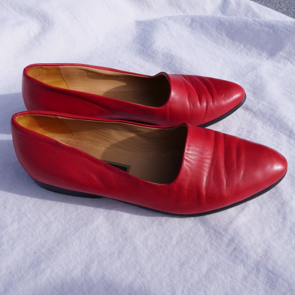 90s Cole Haan made in Italy red leather flats - Picture 6 of 7